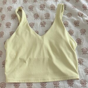 Target Pale Yellow Ribbed V-Neck Muscle Tank